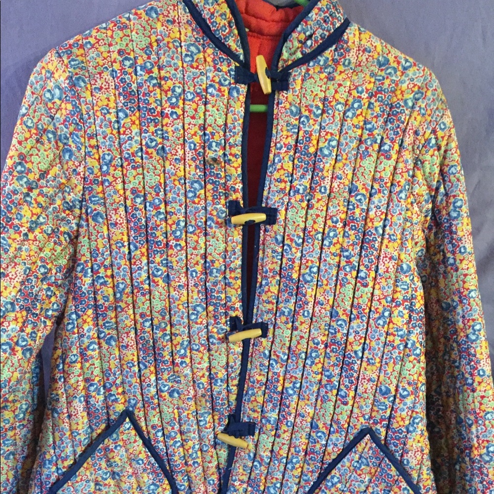 Floral print quilted jacket
